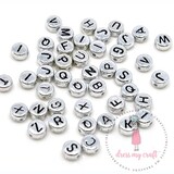 Dress My Craft Beads Silver Round Letter (50pcs) (DMCFA4540) (OUTLET)