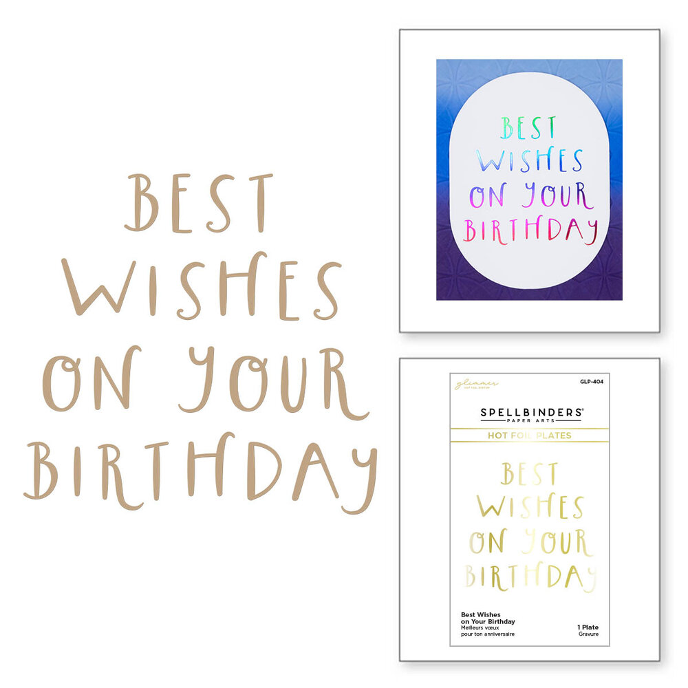 Spellbinders Best Wishes on Your Birthday Glimmer Hot Foil Plate (GLP-404) (OUTLET) Spellbinders Best Wishes on Your Birthday Glimmer Hot Foil Plate (GLP-404) (OUTLET)