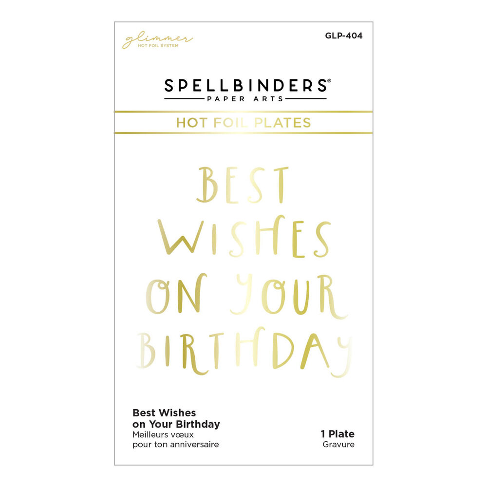 Spellbinders Best Wishes on Your Birthday Glimmer Hot Foil Plate (GLP-404) (OUTLET) Spellbinders Best Wishes on Your Birthday Glimmer Hot Foil Plate (GLP-404) (OUTLET)