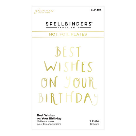 Spellbinders Best Wishes on Your Birthday Glimmer Hot Foil Plate (GLP-404) (OUTLET) Spellbinders Best Wishes on Your Birthday Glimmer Hot Foil Plate (GLP-404) (OUTLET)