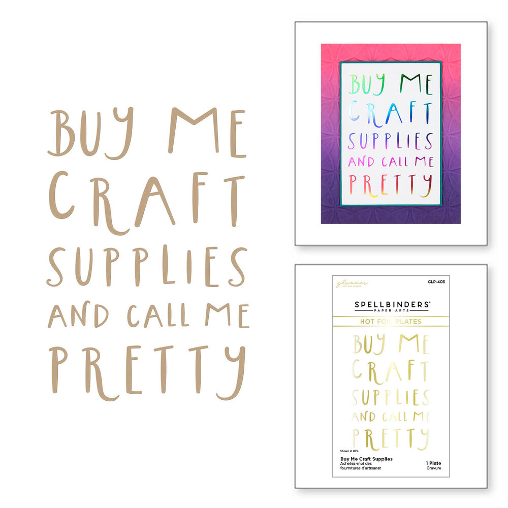 Spellbinders Buy Me Craft Supplies Glimmer Hot Foil Plate (GLP-403) (OUTLET)