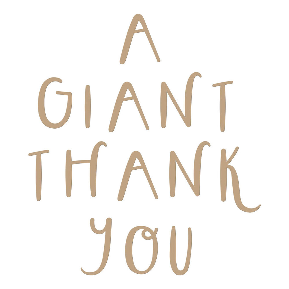 Spellbinders Giant Thank You Glimmer Hot Foil Plate (GLP-400) (OUTLET)