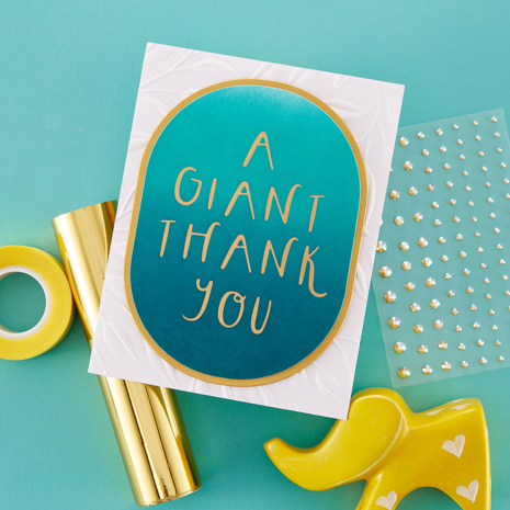 Spellbinders Giant Thank You Glimmer Hot Foil Plate (GLP-400) (OUTLET)