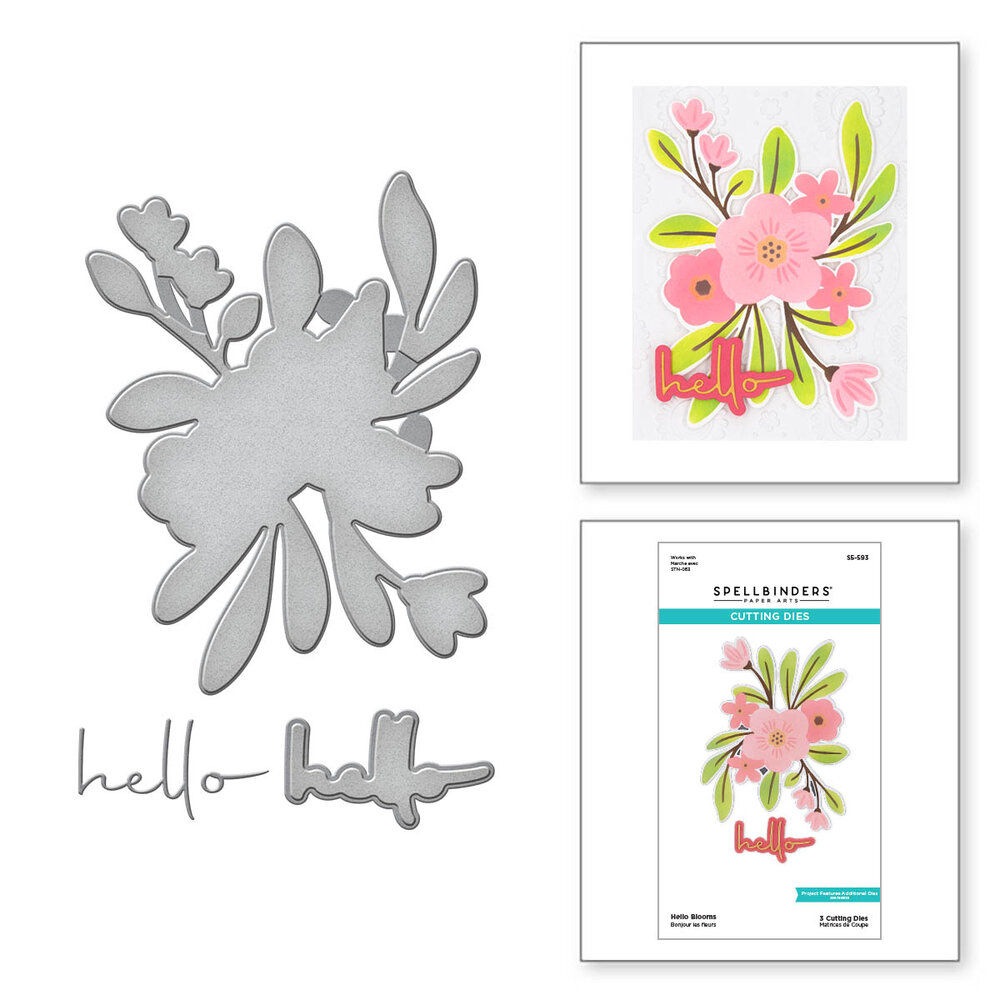 Spellbinders Hello Blooms Stencil & Die Bundle (BD-0763) (OUTLET) Spellbinders Hello Blooms Stencil & Die Bundle (BD-0763) (OUTLET)