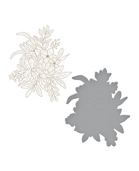 Spellbinders Hexi-Gem Blooms Glimmer Hot Foil Plate & Die Set (GLP-409) (OUTLET)