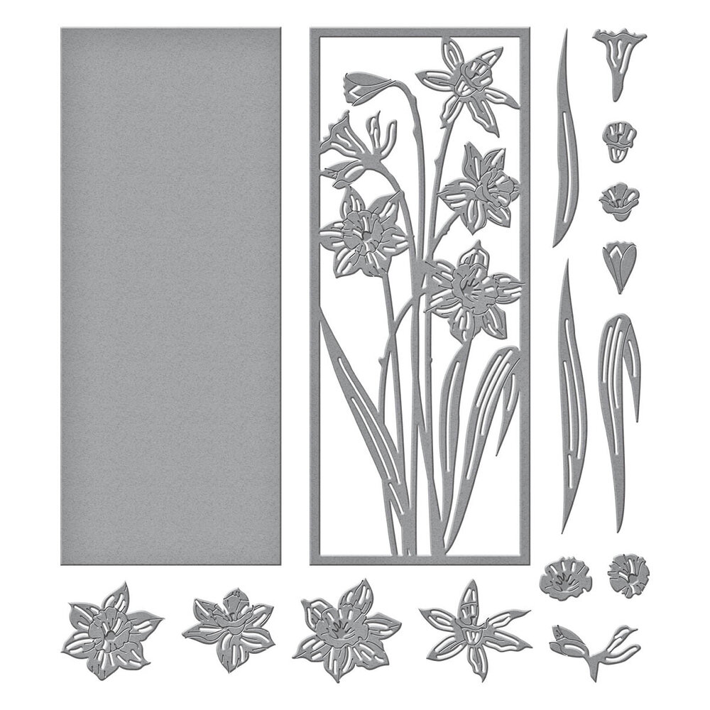 Daffodil Frame Etched Dies (S4-1284) - Craftlines B.V.
