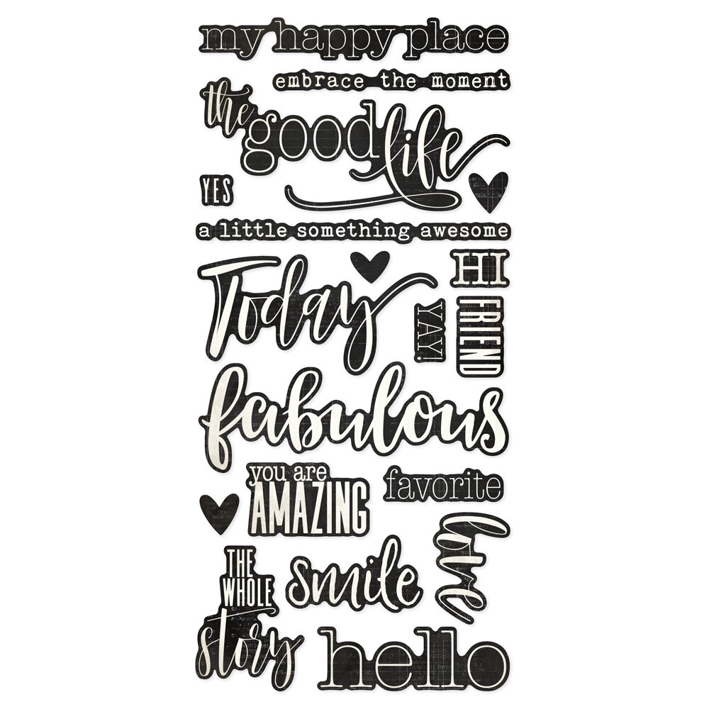 Simple Stories Simple Vintage Essentials Foam Stickers Titles (40pcs) (20424) (DISCONTINUED)