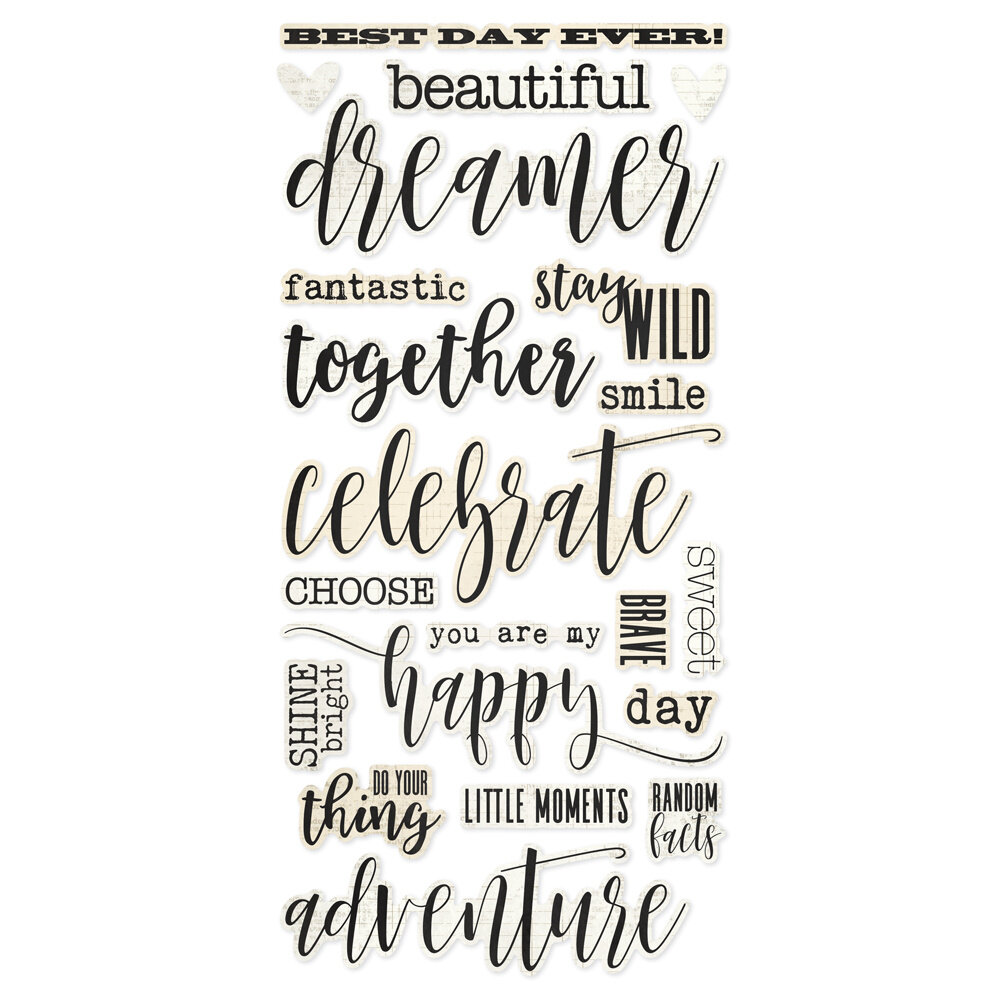 Simple Stories Simple Vintage Essentials Foam Stickers Titles (40pcs) (20424) (DISCONTINUED)