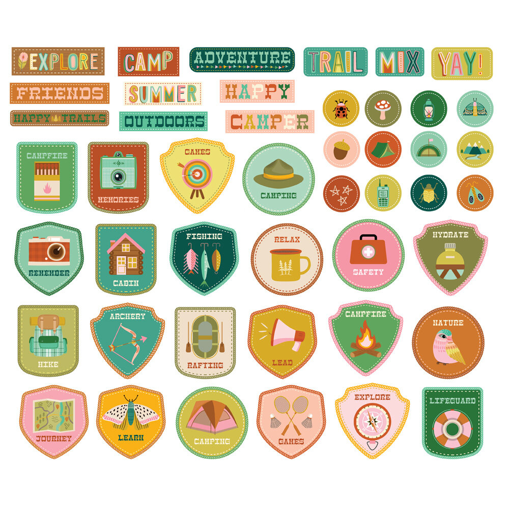 Simple Stories Trail Mix Patches Bits (46pcs) (20320) (DISCONTINUED)