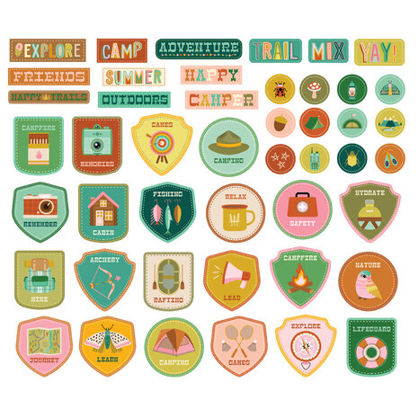 Simple Stories Trail Mix Patches Bits (46pcs) (20320) (DISCONTINUED)