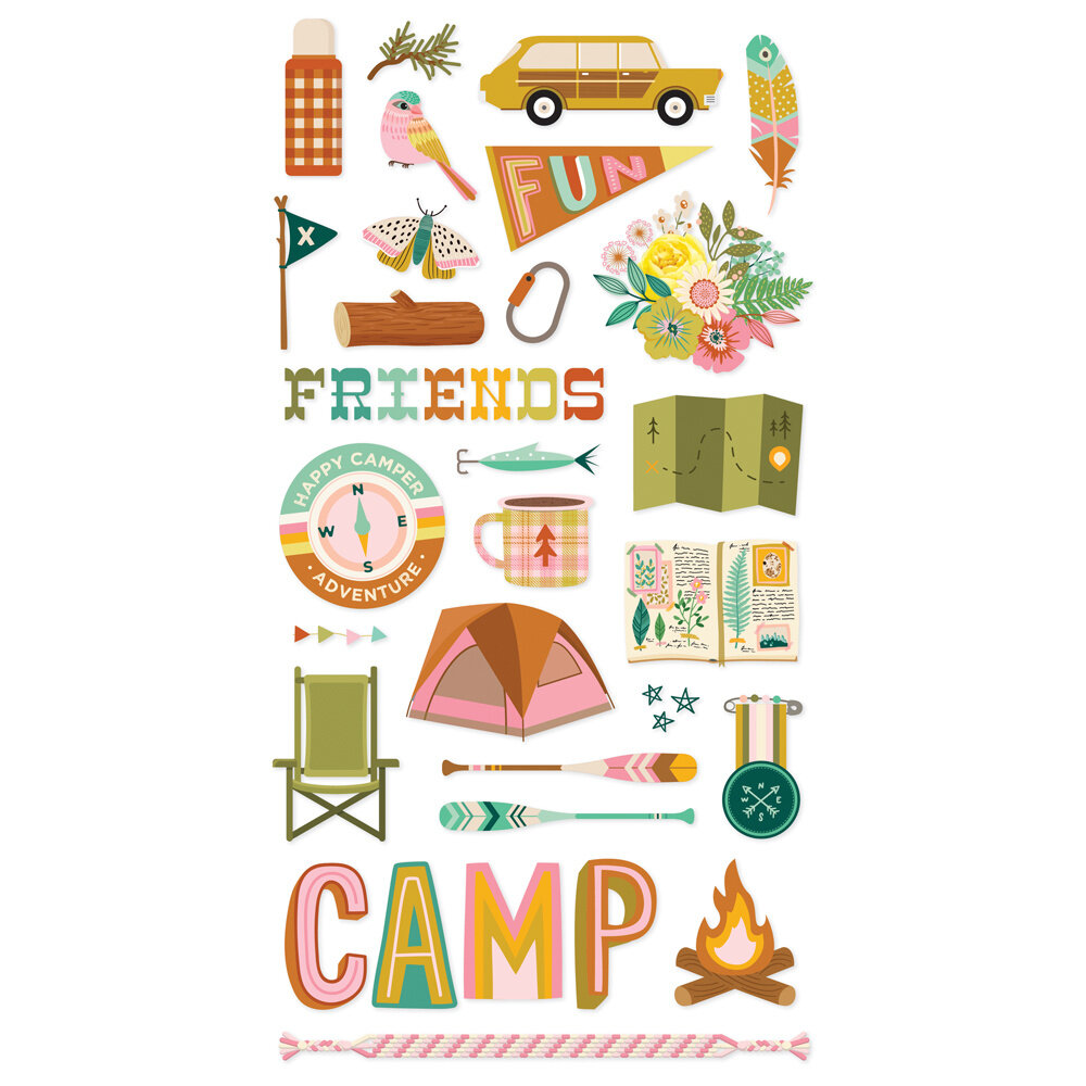 Simple Stories Trail Mix Chipboard Stickers (27pcs) (20317) (DISCONTINUED)