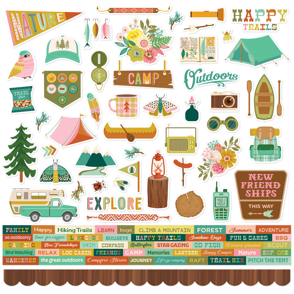 Simple Stories Trail Mix Cardstock Stickers (20302) (DISCONTINUED)