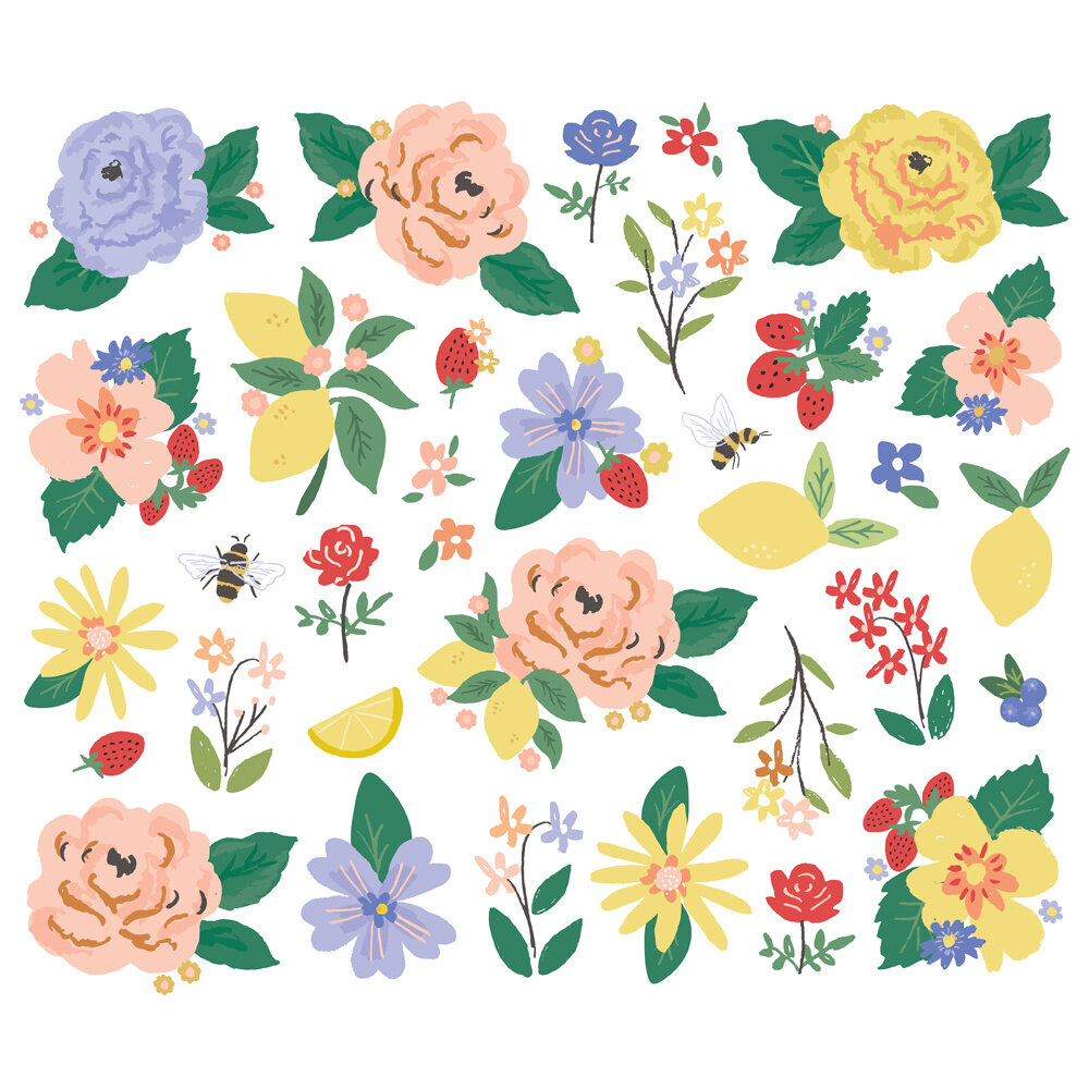 Simple Stories The Little Things Floral Bits (34pcs) (20220) (DISCONTINUED)