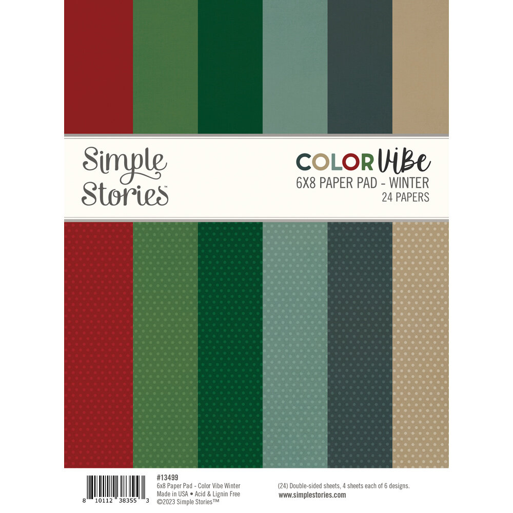 Simple Stories Color Vibe 6x8 Inch Paper Pad Winter (13499) (DISCONTINUED)