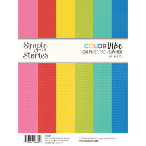 Simple Stories Color Vibe 6x8 Inch Paper Pad Summer (13497) (DISCONTINUED)