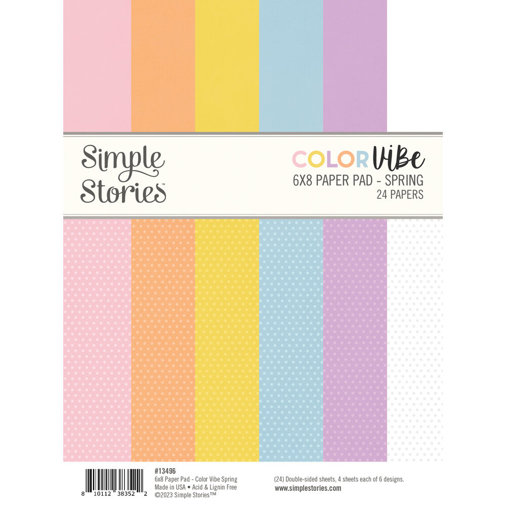 Simple Stories Color Vibe 6x8 Inch Paper Pad Spring (13496) (DISCONTINUED)