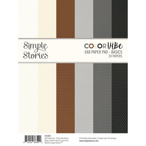 Simple Stories Color Vibe 6x8 Inch Paper Pad Basics (13493) (DISCONTINUED)