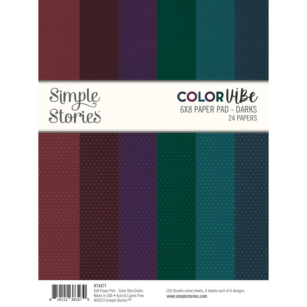 Simple Stories Color Vibe 6x8 Inch Paper Pad Darks (13471) (DISCONTINUED)