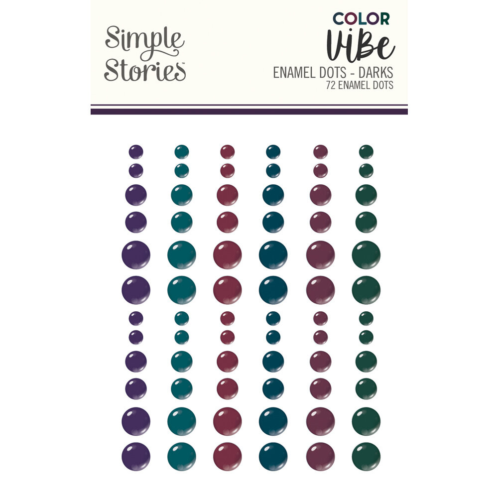 Simple Stories Color Vibe Enamel Dots Darks (72pcs) (13469) (DISCONTINUED)