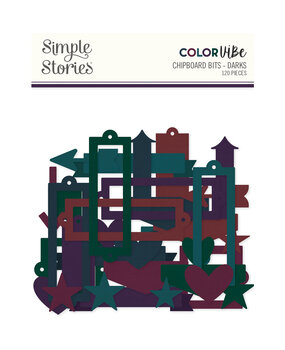 Simple Stories Color Vibe Chipboard Bits Darks (120pcs) (13466) (DISCONTINUED)
