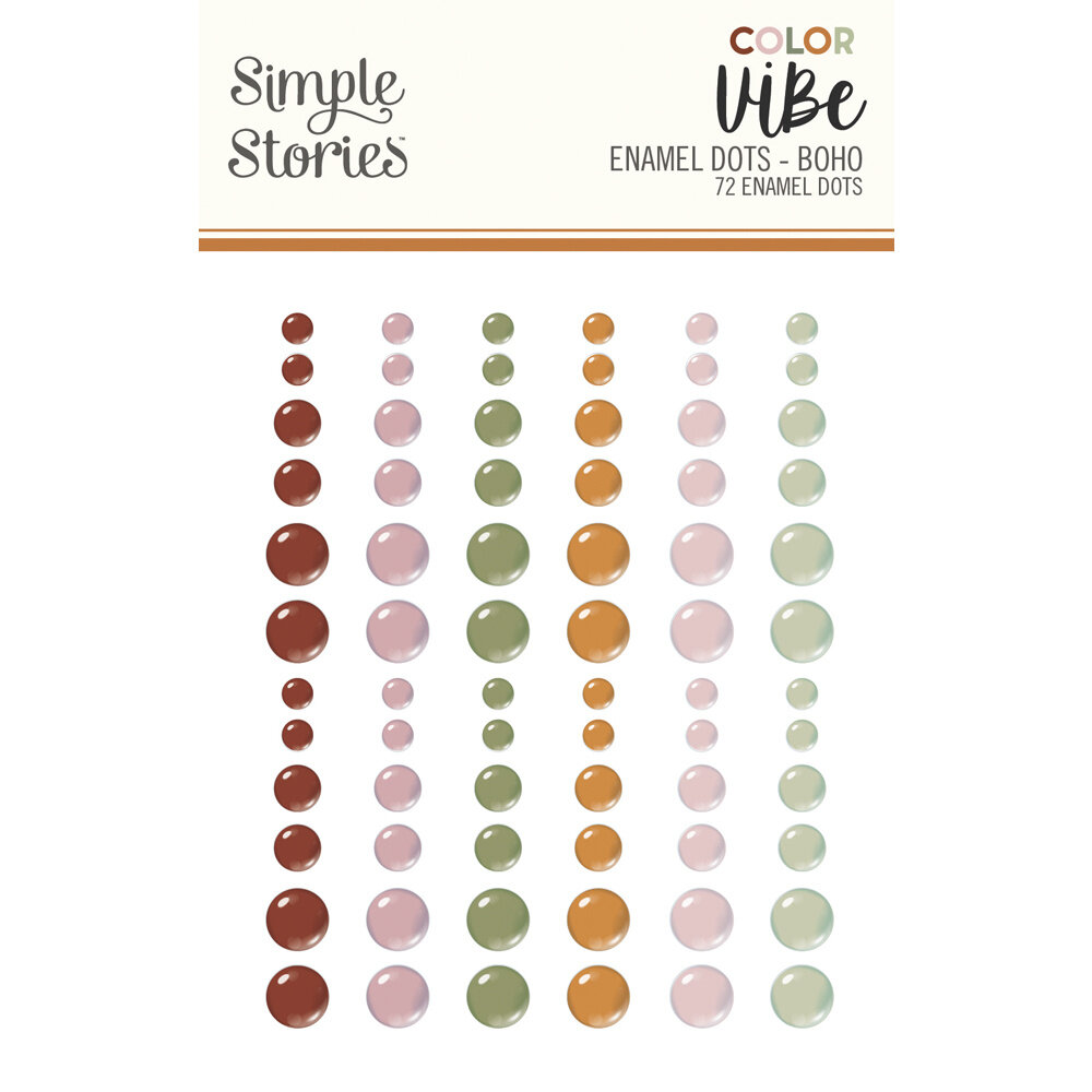Simple Stories Color Vibe Enamel Dots Boho (72pcs) (13483) (DISCONTINUED)