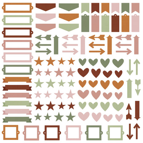 Simple Stories Color Vibe Chipboard Bits Boho (120pcs) (13480) (DISCONTINUED)