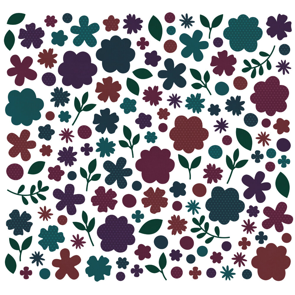 Simple Stories Color Vibe Flowers Bits Darks (143pcs) (13467) (DISCONTINUED)