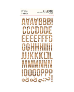 Simple Stories Color Vibe Foam Alpha Stickers Woods Hickory (120pcs) (13490) (DISCONTINUED)
