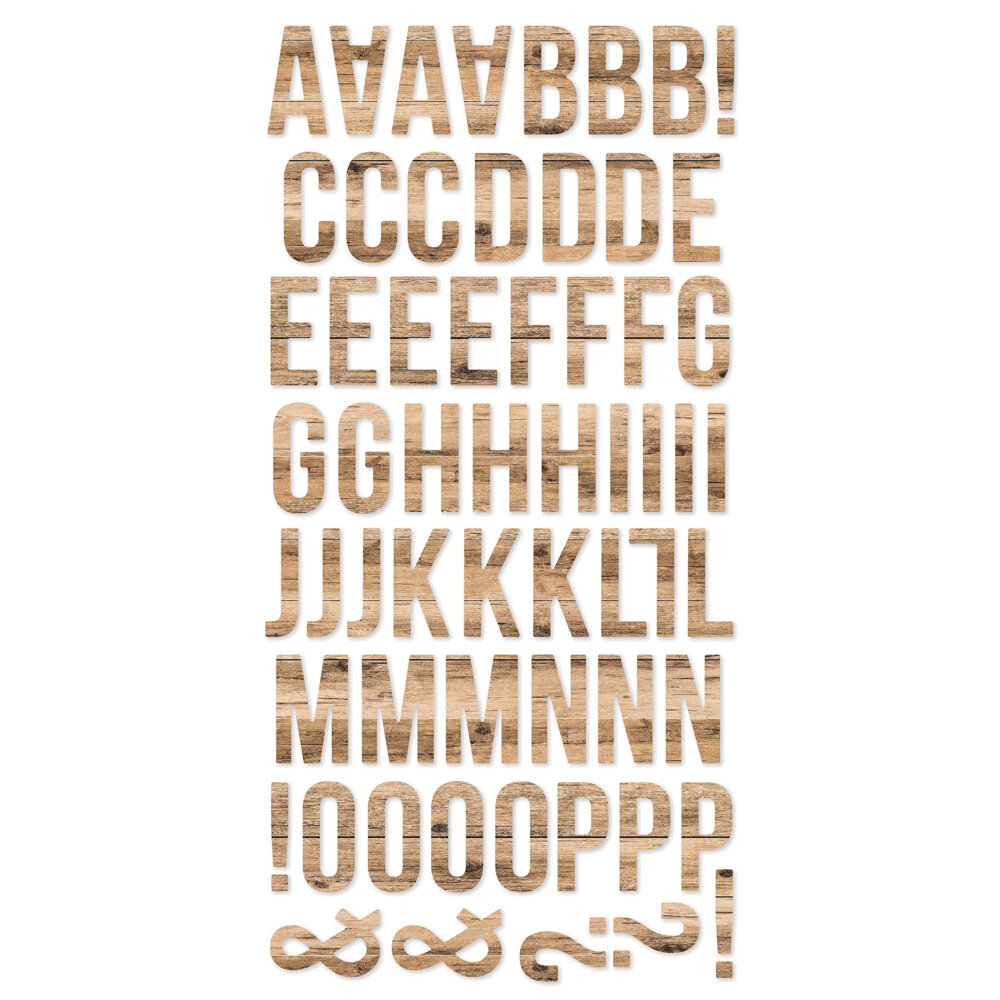 Simple Stories Color Vibe Foam Alpha Stickers Woods Hickory (120pcs) (13490) (DISCONTINUED)