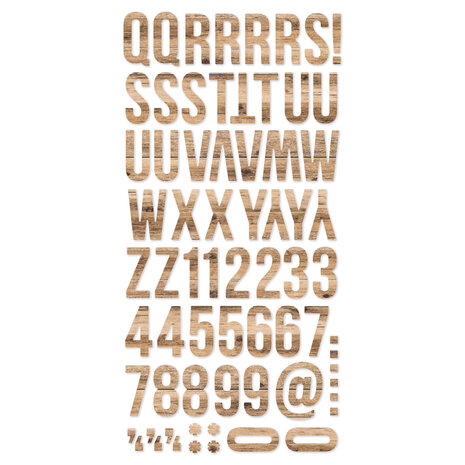 Simple Stories Color Vibe Foam Alpha Stickers Woods Hickory (120pcs) (13490) (DISCONTINUED)