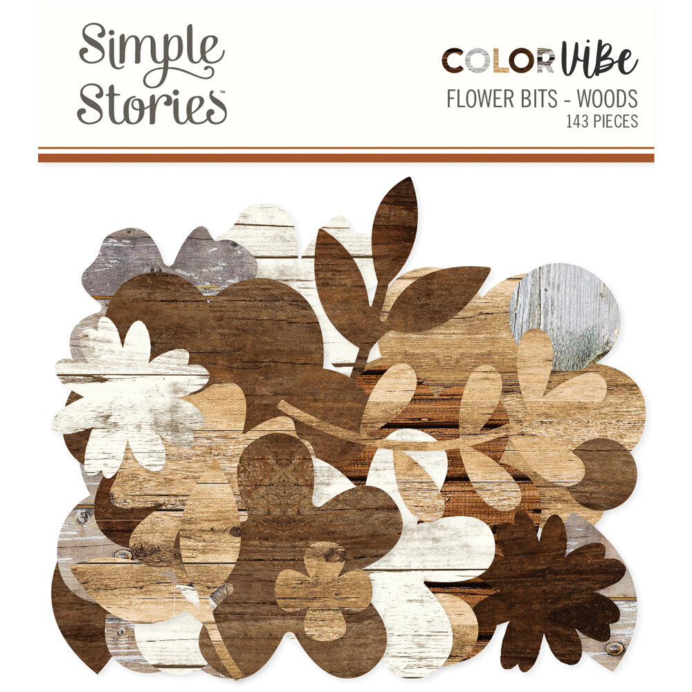 Simple Stories Color Vibe Flowers Bits Woods (143pcs) (13487) (DISCONTINUED)