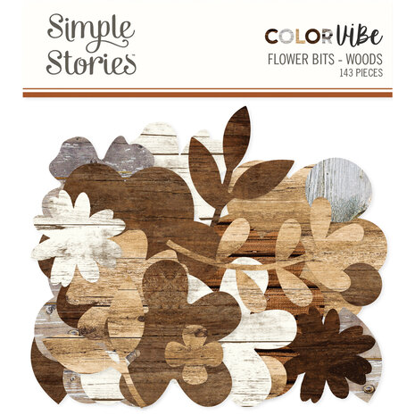 Simple Stories Color Vibe Flowers Bits Woods (143pcs) (13487) (DISCONTINUED)