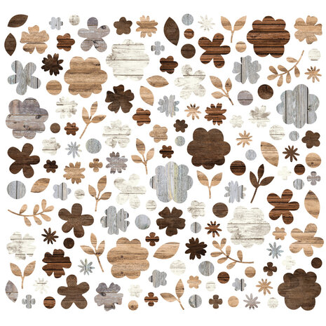 Simple Stories Color Vibe Flowers Bits Woods (143pcs) (13487) (DISCONTINUED)