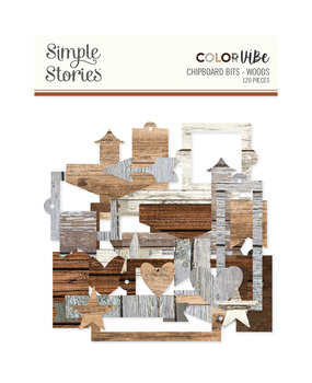 Simple Stories Color Vibe Chipboard Bits Woods (120pcs) (13486) (DISCONTINUED)