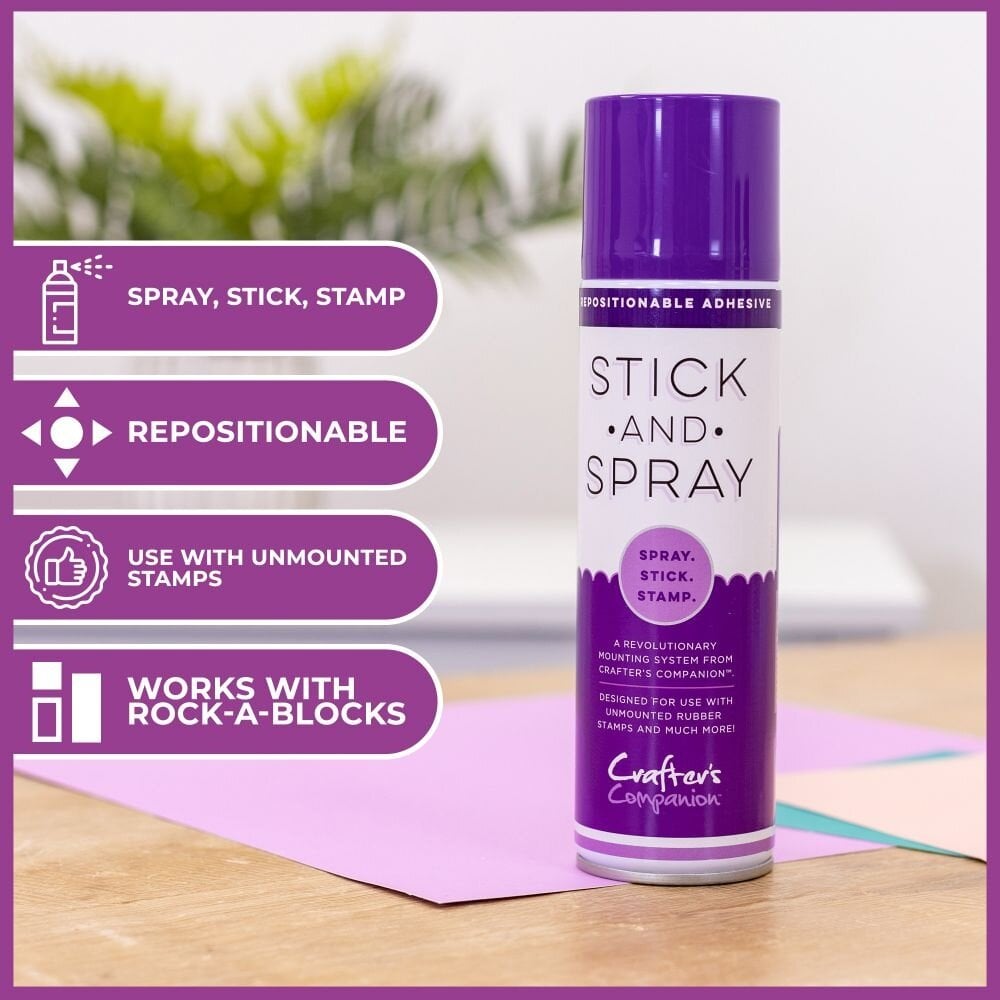 Crafter's Companion Stick and Spray Mounting Adhesive - Purple Can (STK-SPR) Crafter's Companion Stick and Spray Mounting Adhesive - Purple Can (STK-SPR)