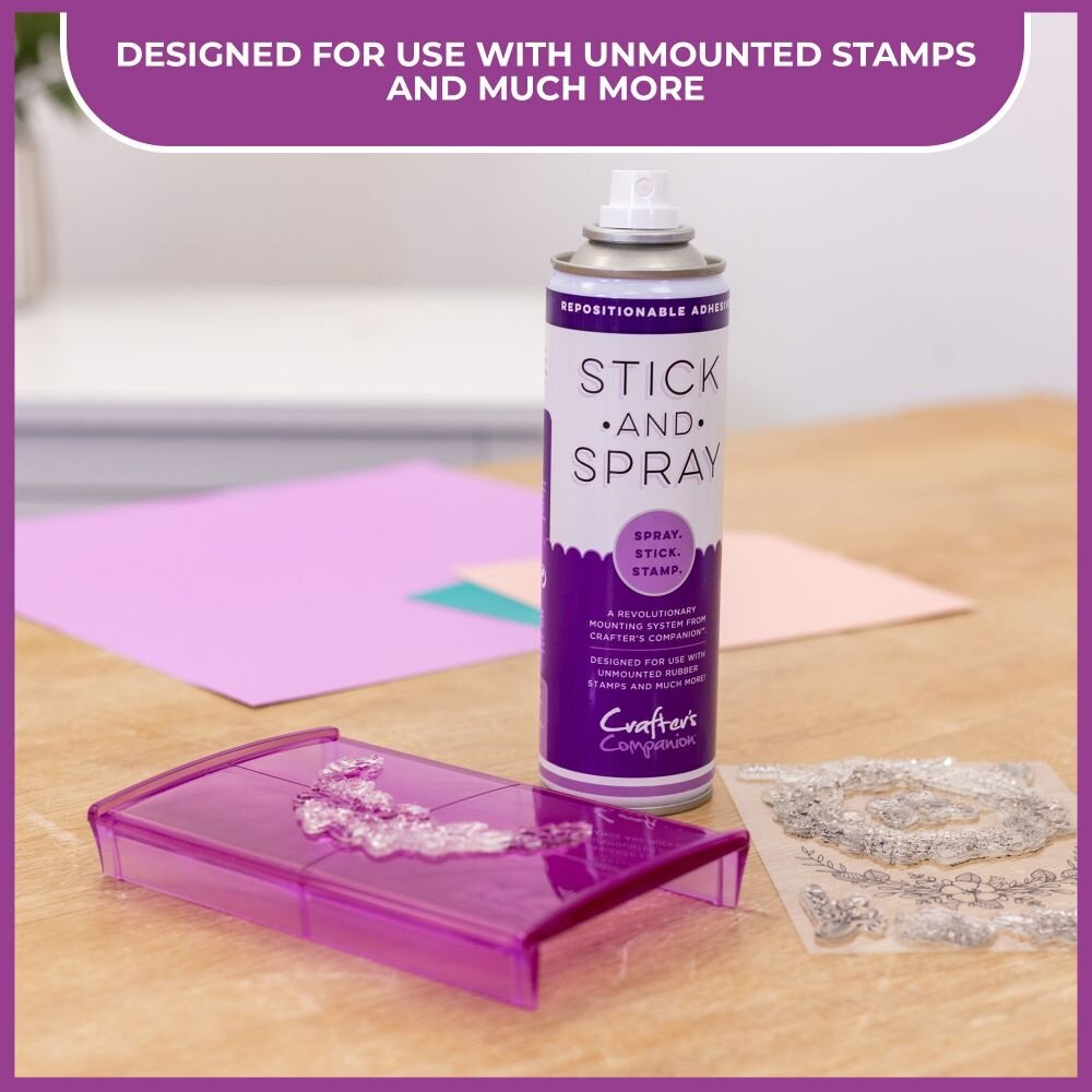 Crafter's Companion Stick and Spray Mounting Adhesive - Purple Can (STK-SPR) Crafter's Companion Stick and Spray Mounting Adhesive - Purple Can (STK-SPR)
