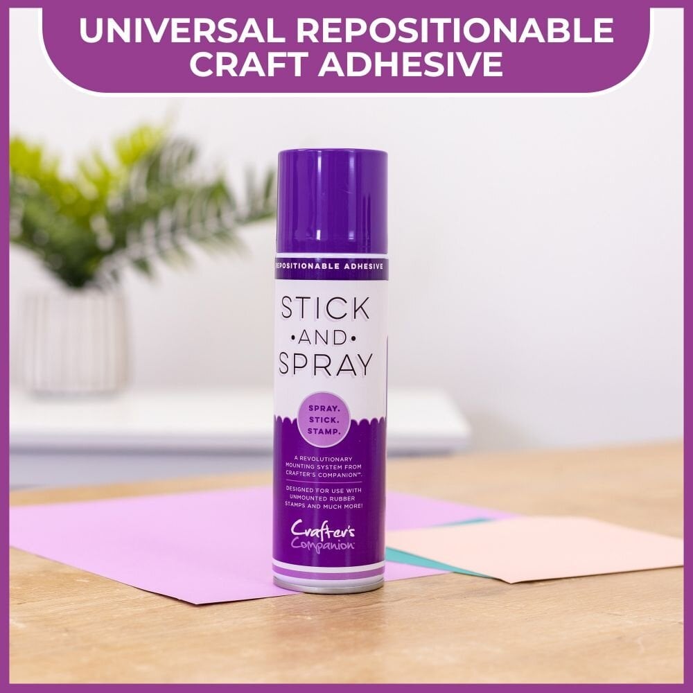 Crafter's Companion Stick and Spray Mounting Adhesive - Purple Can (STK-SPR) Crafter's Companion Stick and Spray Mounting Adhesive - Purple Can (STK-SPR)