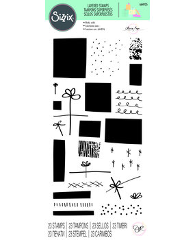 Sizzix Clear Stamps by Olivia Rose Giftwrap (23pcs) (664935) (DISCONTINUED)