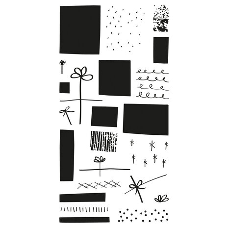Sizzix Clear Stamps by Olivia Rose Giftwrap (23pcs) (664935) (DISCONTINUED)