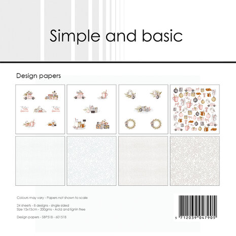 Simple and Basic Cozy Christmas  6x6 Inch Paper Pack (SBP518) (DISCONTINUED)