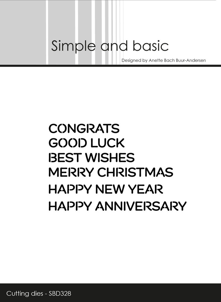 Simple and Basic Cut Words English Texts #2 Cutting Dies (SBD328) (DISCONTINUED)