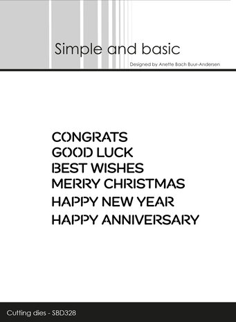 Simple and Basic Cut Words English Texts #2 Cutting Dies (SBD328) (DISCONTINUED)