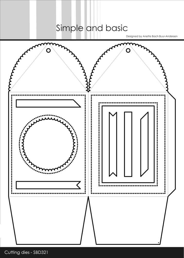Simple and Basic Scalloped Giftbox High Cutting Dies (SBD321) (DISCONTINUED)