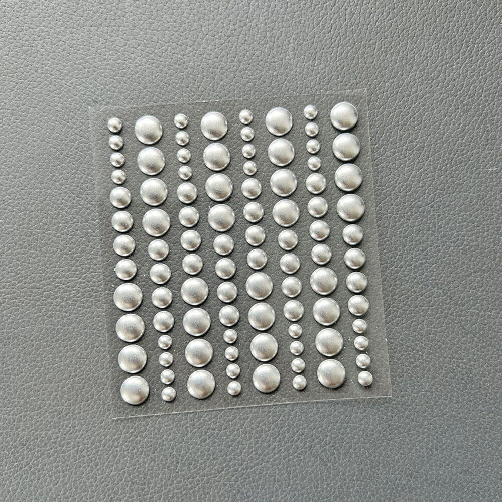 Simple and Basic Adhesive Enamel Dots Metallic Silver Matte (96pcs) (SBA029)