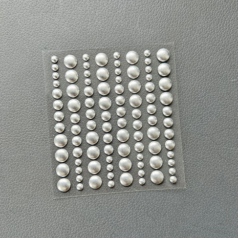 Simple and Basic Adhesive Enamel Dots Metallic Silver Matte (96pcs) (SBA029)