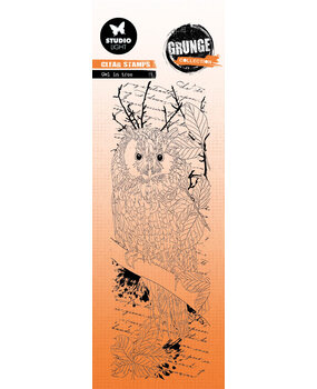 Studio Light Owl in Tree Grunge Stamps (SL-GR-STAMP447) (OUTLET)