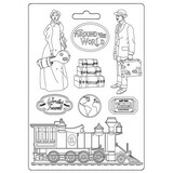 Stamperia Around the World Soft Mould A5 Train (K3PTA5652) (DISCONTINUED)