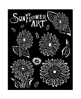 Stamperia Sunflower Art Thick Stencil 20x25cm Sunflowers (KSTD136) (DISCONTINUED)