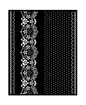 Stamperia Sunflower Art Thick Stencil 20x25cm Borders and Lace (KSTD137) (DISCONTINUED)