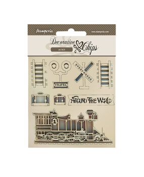 Stamperia Around the World Decorative Chips Train (SCB171) (DISCONTINUED) Stamperia Around the World Decorative Chips Train (SCB171) (DISCONTINUED)